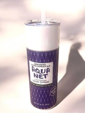 Aqua Net Designed Tumbler Water Bottle Purple/White